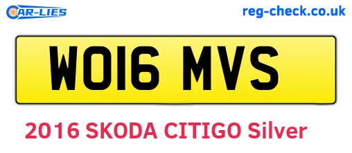WO16MVS are the vehicle registration plates.