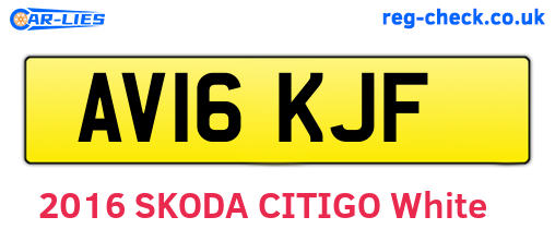 AV16KJF are the vehicle registration plates.