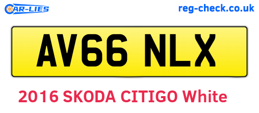 AV66NLX are the vehicle registration plates.