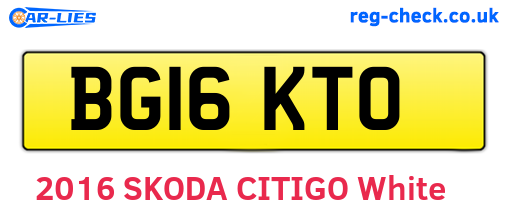 BG16KTO are the vehicle registration plates.