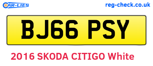 BJ66PSY are the vehicle registration plates.