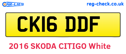 CK16DDF are the vehicle registration plates.