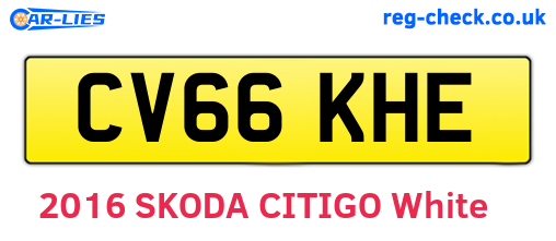 CV66KHE are the vehicle registration plates.