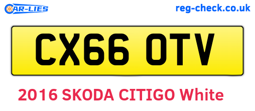 CX66OTV are the vehicle registration plates.