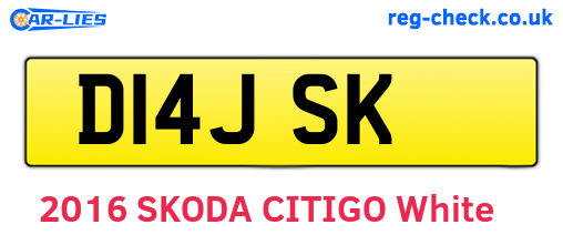 D14JSK are the vehicle registration plates.