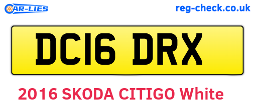 DC16DRX are the vehicle registration plates.