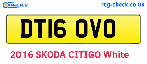 DT16OVO are the vehicle registration plates.