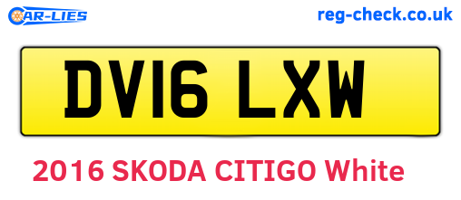 DV16LXW are the vehicle registration plates.