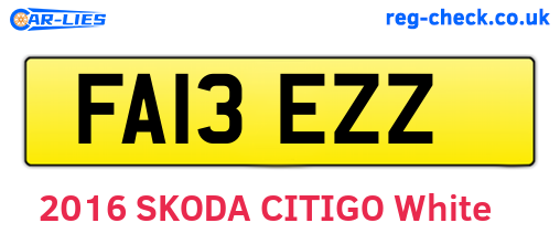 FA13EZZ are the vehicle registration plates.