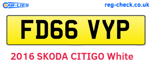 FD66VYP are the vehicle registration plates.