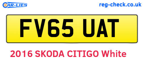 FV65UAT are the vehicle registration plates.