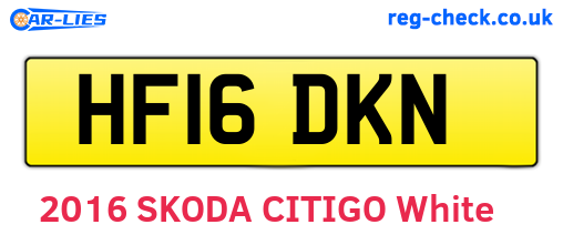 HF16DKN are the vehicle registration plates.