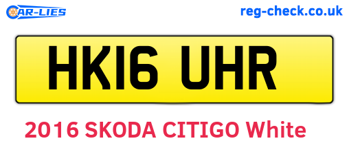 HK16UHR are the vehicle registration plates.