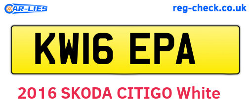 KW16EPA are the vehicle registration plates.