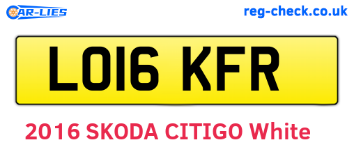 LO16KFR are the vehicle registration plates.