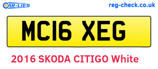 MC16XEG are the vehicle registration plates.