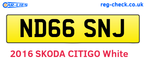 ND66SNJ are the vehicle registration plates.