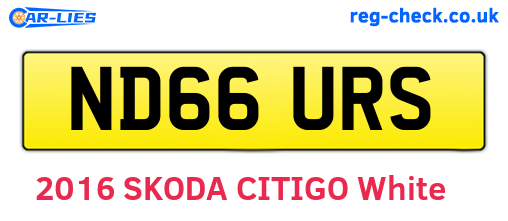ND66URS are the vehicle registration plates.
