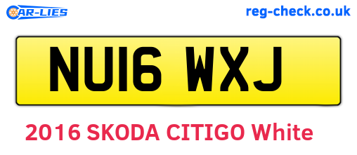 NU16WXJ are the vehicle registration plates.