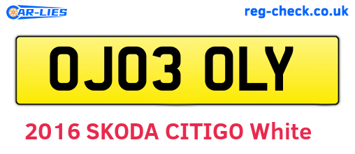 OJ03OLY are the vehicle registration plates.