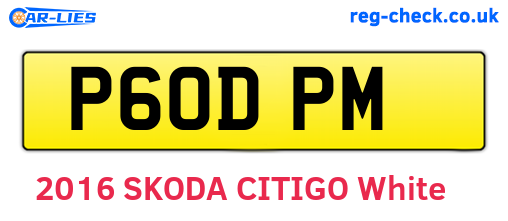 P60DPM are the vehicle registration plates.