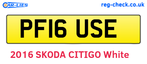 PF16USE are the vehicle registration plates.