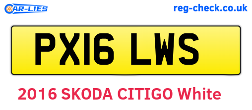 PX16LWS are the vehicle registration plates.