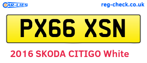PX66XSN are the vehicle registration plates.