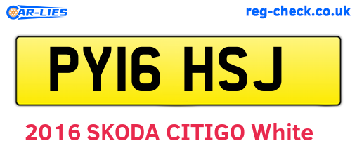 PY16HSJ are the vehicle registration plates.