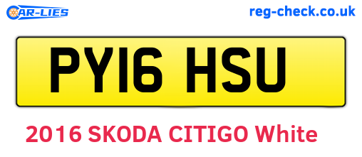 PY16HSU are the vehicle registration plates.