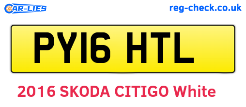 PY16HTL are the vehicle registration plates.