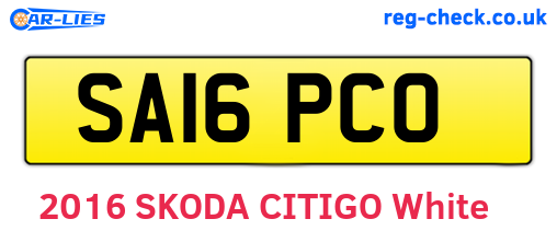 SA16PCO are the vehicle registration plates.