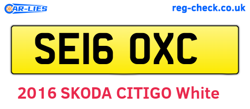 SE16OXC are the vehicle registration plates.