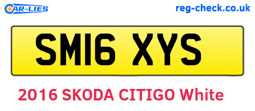 SM16XYS are the vehicle registration plates.