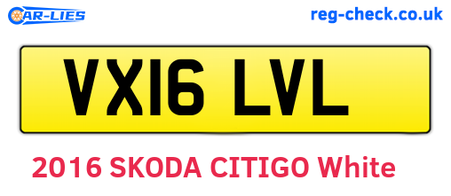 VX16LVL are the vehicle registration plates.