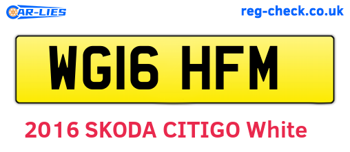 WG16HFM are the vehicle registration plates.