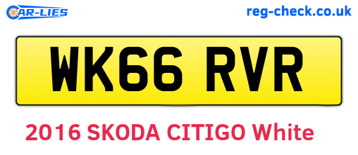WK66RVR are the vehicle registration plates.