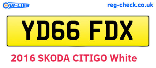 YD66FDX are the vehicle registration plates.