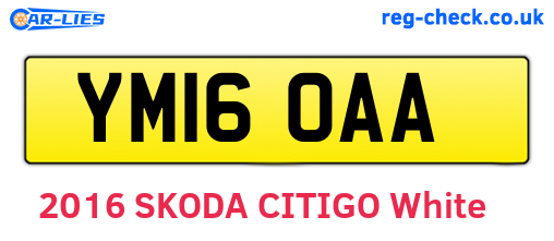 YM16OAA are the vehicle registration plates.