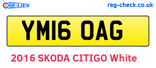 YM16OAG are the vehicle registration plates.