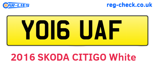 YO16UAF are the vehicle registration plates.