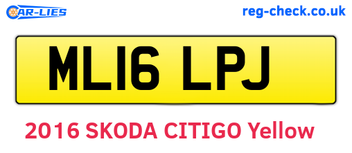 ML16LPJ are the vehicle registration plates.