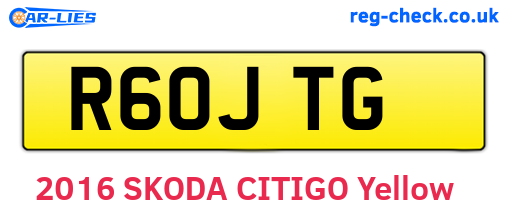 R60JTG are the vehicle registration plates.