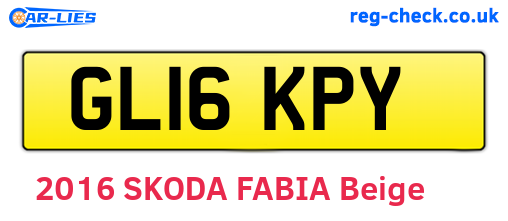 GL16KPY are the vehicle registration plates.