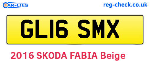 GL16SMX are the vehicle registration plates.