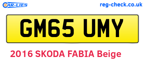 GM65UMY are the vehicle registration plates.