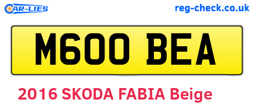 M600BEA are the vehicle registration plates.