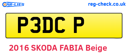 P3DCP are the vehicle registration plates.