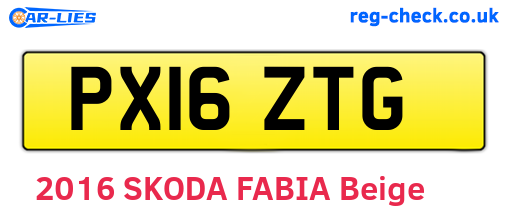 PX16ZTG are the vehicle registration plates.
