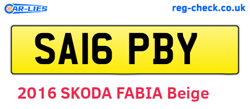 SA16PBY are the vehicle registration plates.